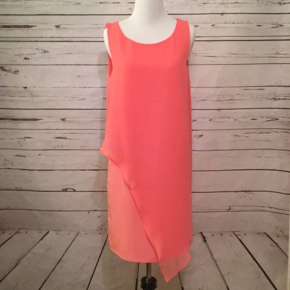The Limited Sheer Ruffle Cocktail High Low Dress